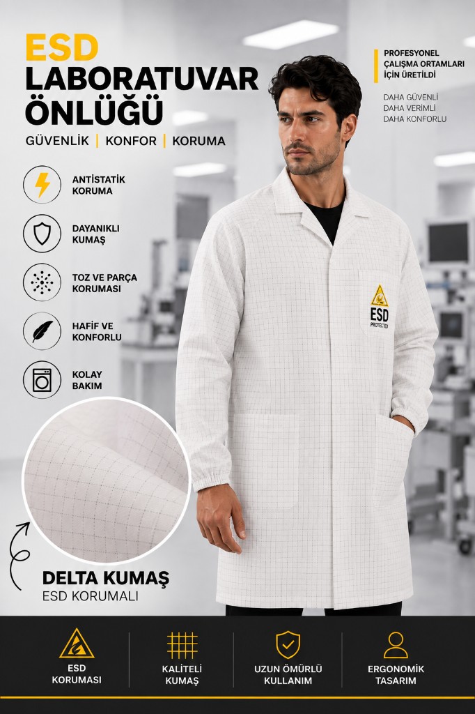 DELTA ESD laboratuvar önlüğü